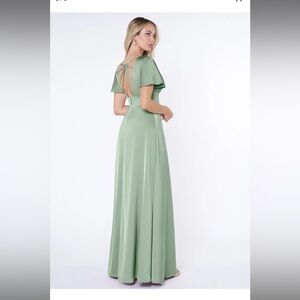 Azazie Sage Green Maxi Dress